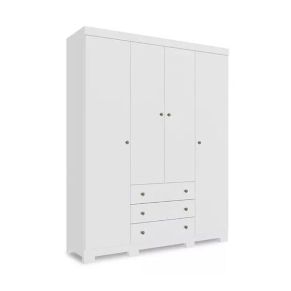 GUARDA ROUPA CASAL SONATA 4 PORTAS 3 GAVETAS BRANCO